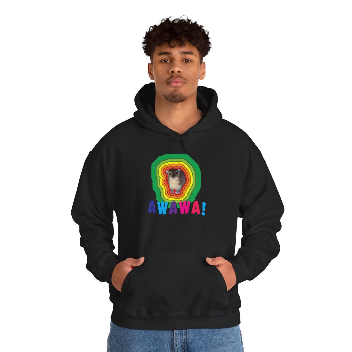Vibrant Hyrax Hoodie, Cozy Sweatshirt, Gift for Pet Lovers, Fun Casual Wear, Unisex Hooded Sweatshirt