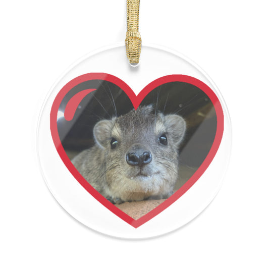 Ornament - Hyrax Inside Red Heart Acrylic