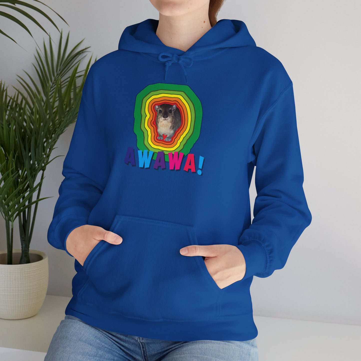 Vibrant Hyrax Hoodie, Cozy Sweatshirt, Gift for Pet Lovers, Fun Casual Wear, Unisex Hooded Sweatshirt