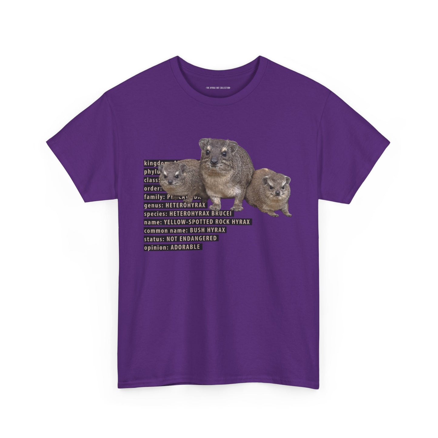Hyrax Taxonomic Hierarchy - Unisex Heavy Cotton Tee - For The Distinguished Awawa Lover