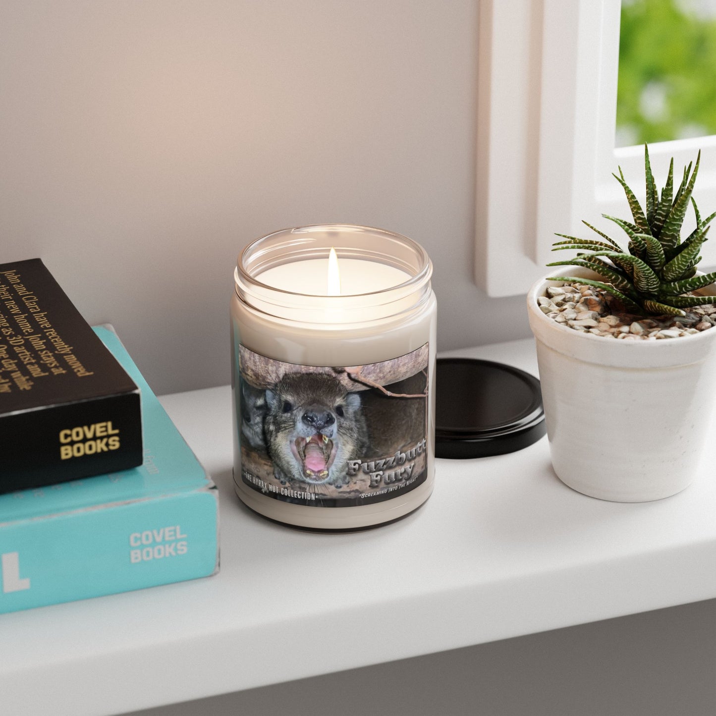 Fuzzbutt Fury - Scented Soy Candle with Adorable Hyrax Print, Eco-Friendly Gift for Pet Lovers, Home Decor, Relaxation, Birthday