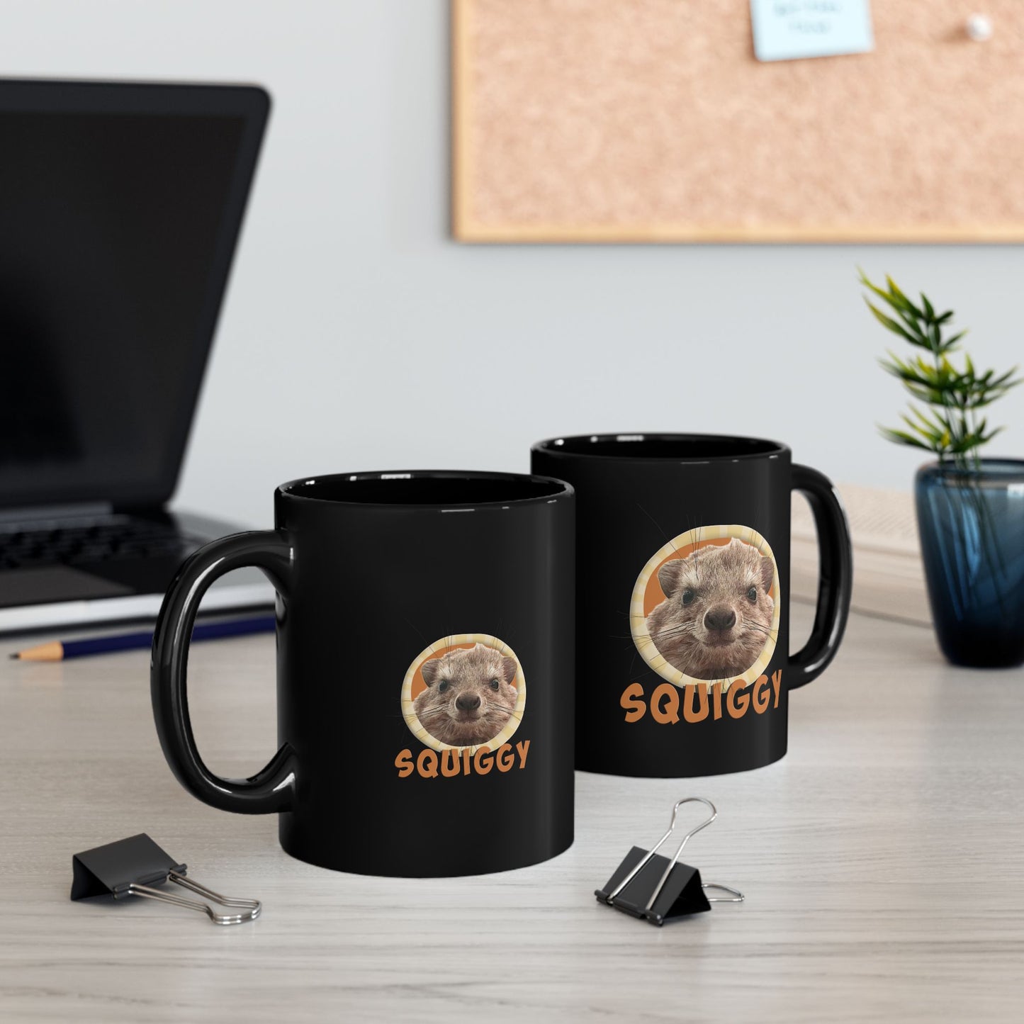 Squiggy Black Mug - Hyrax Coffee Mug