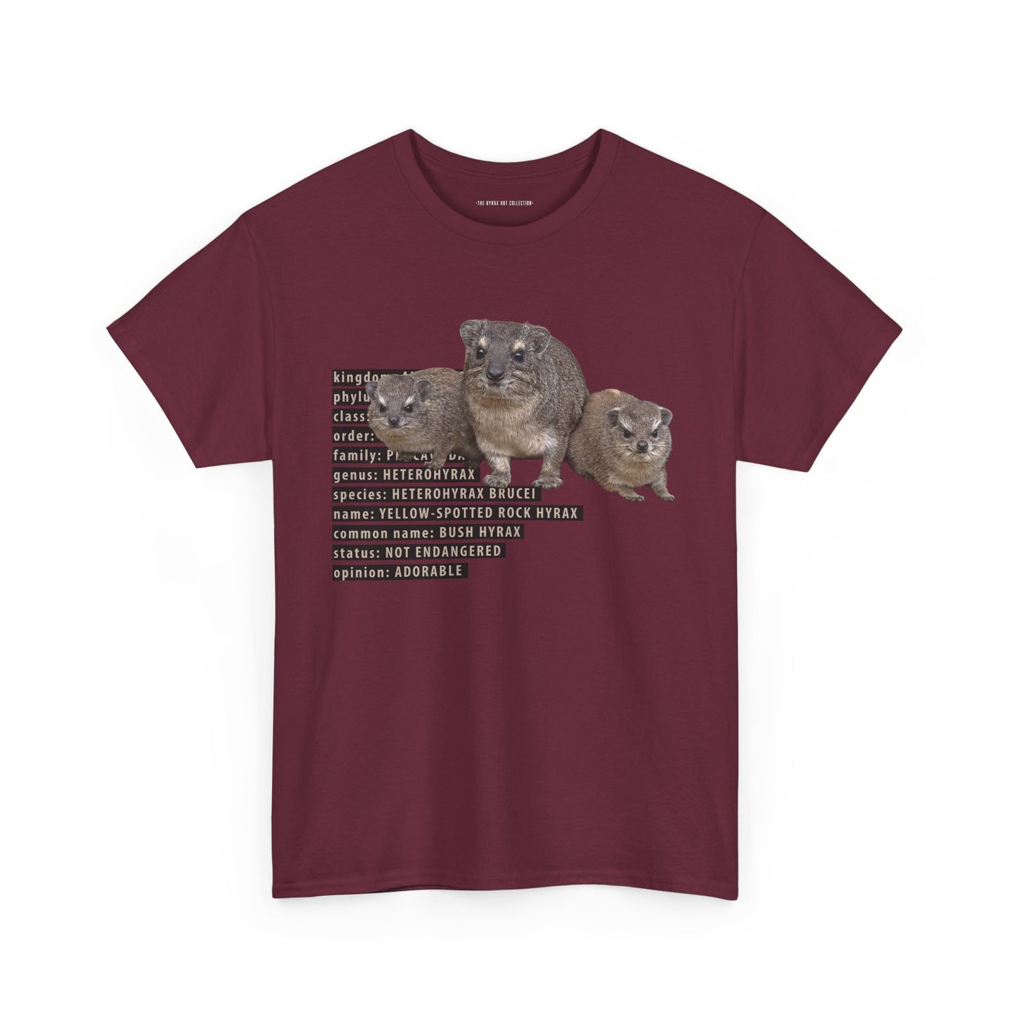 Hyrax Taxonomic Hierarchy - Unisex Heavy Cotton Tee - For The Distinguished Awawa Lover