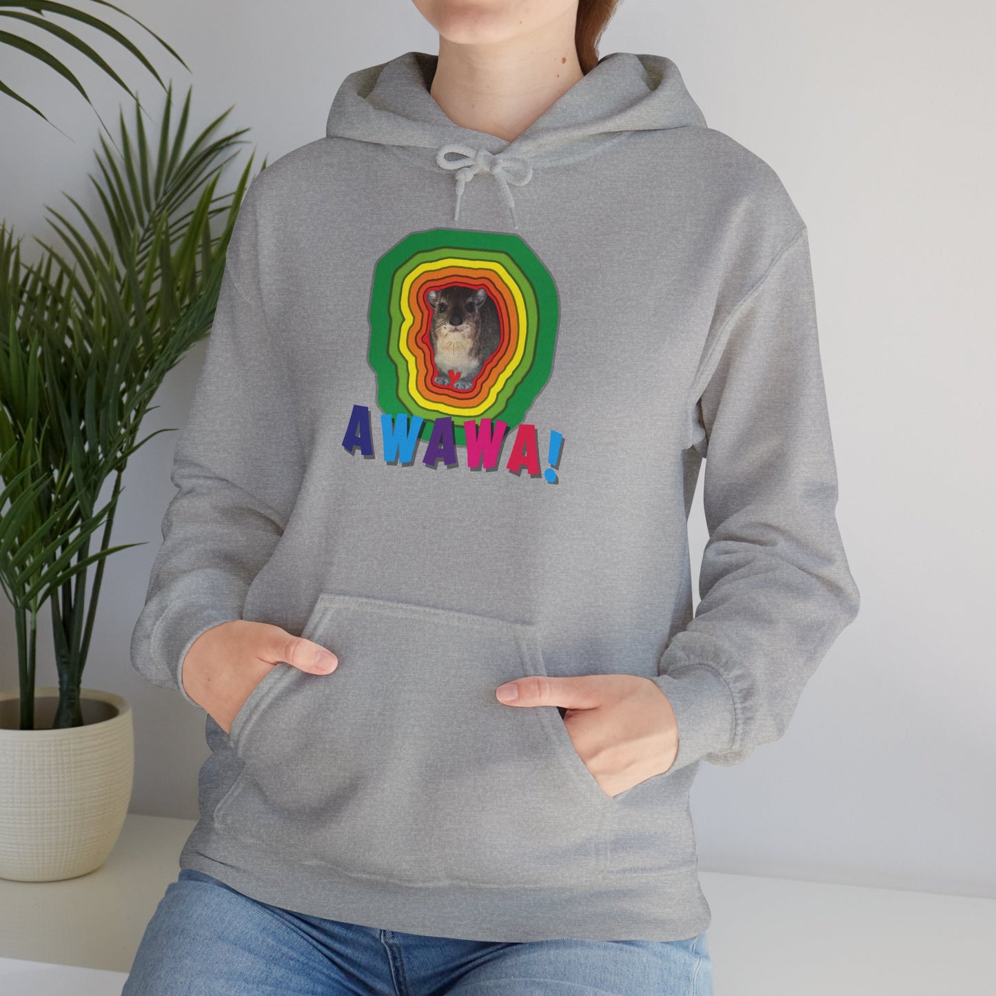 Vibrant Hyrax Hoodie, Cozy Sweatshirt, Gift for Pet Lovers, Fun Casual Wear, Unisex Hooded Sweatshirt