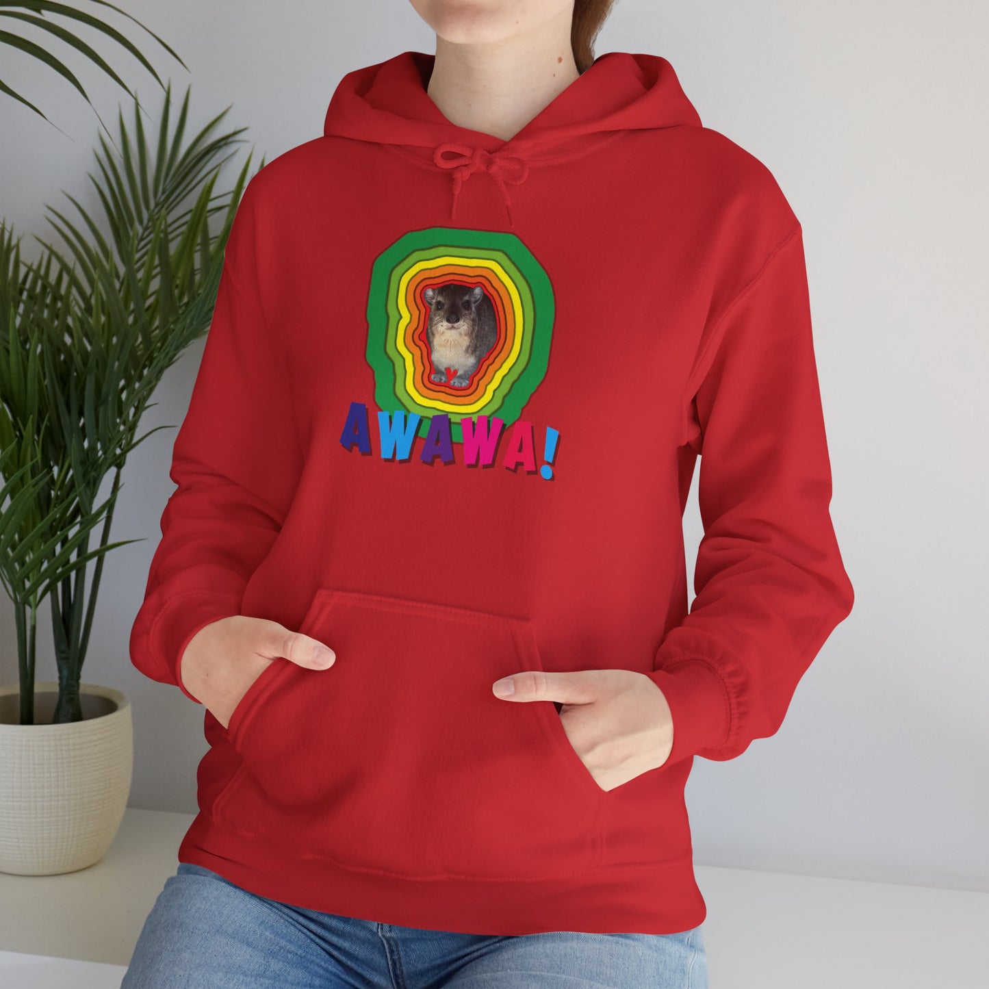Vibrant Hyrax Hoodie, Cozy Sweatshirt, Gift for Pet Lovers, Fun Casual Wear, Unisex Hooded Sweatshirt