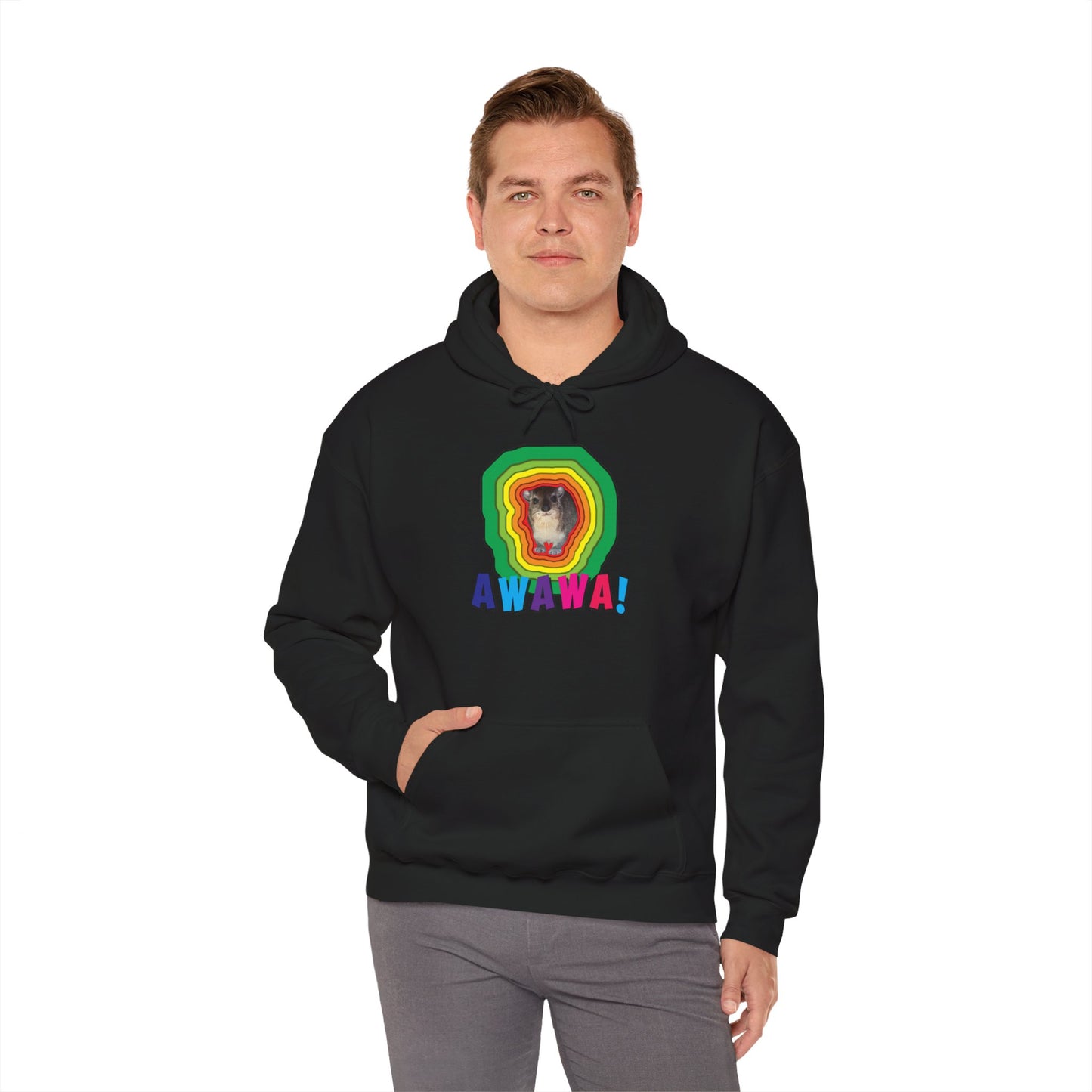 Vibrant Hyrax Hoodie, Cozy Sweatshirt, Gift for Pet Lovers, Fun Casual Wear, Unisex Hooded Sweatshirt