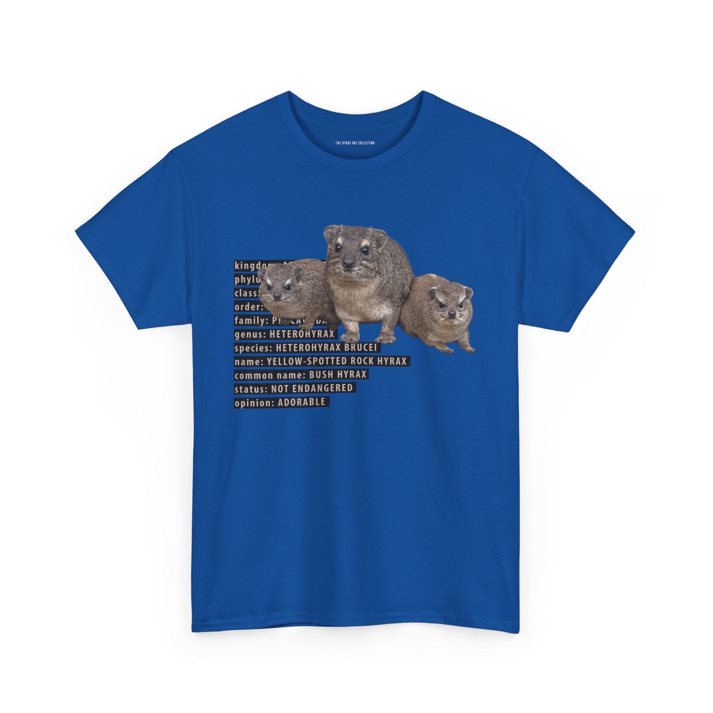 Hyrax Taxonomic Hierarchy - Unisex Heavy Cotton Tee - For The Distinguished Awawa Lover