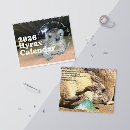 Hyrax Wall Calendar 2026 – Cute Bush Hyrax Monthly Wall Calendar
