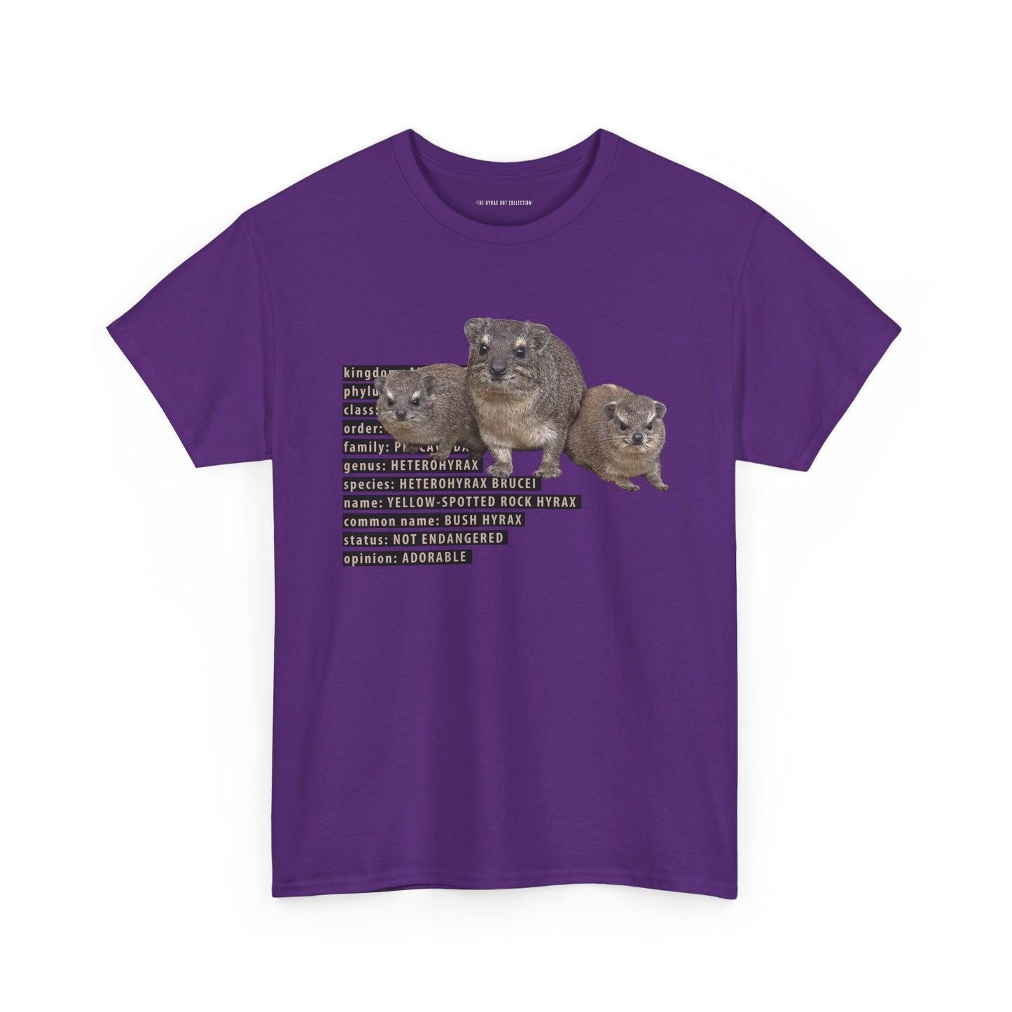Hyrax Taxonomic Hierarchy  Unisex Heavy Cotton Tee  For The Distinguished Awawa Lover