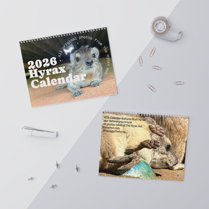 Premium Hyrax Wall Calendar 2026 – Cute Bush Hyrax Monthly Awawall Calendar