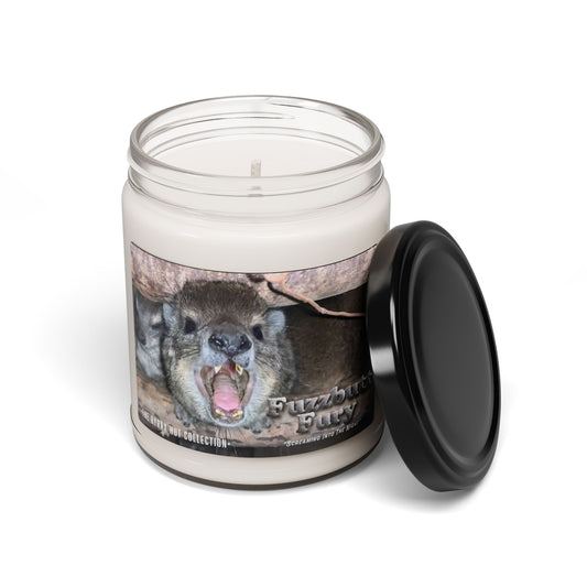 Fuzzbutt Fury - Scented Soy Candle with Adorable Hyrax Print, Eco-Friendly Gift for Pet Lovers, Home Decor, Relaxation, Birthday