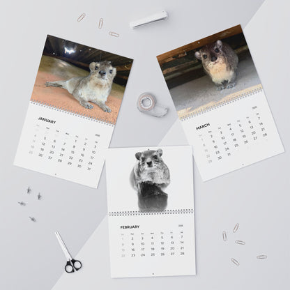 Hyrax Wall Calendar 2026 – Cute Bush Hyrax Monthly Wall Calendar