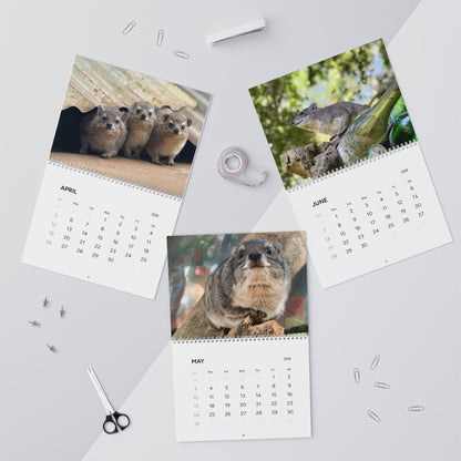 Premium Hyrax Wall Calendar 2026 – Cute Bush Hyrax Monthly Awawall Calendar