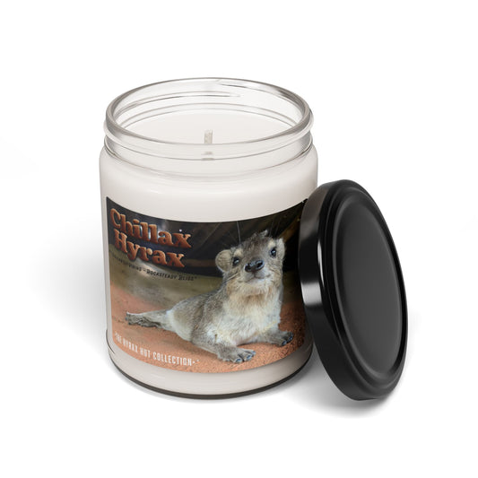 Chillax Hyrax Scented Soy Candle with Adorable Hyrax Print, Eco-Friendly Gift for Pet Lovers, Home Decor, Relaxation, Birthday