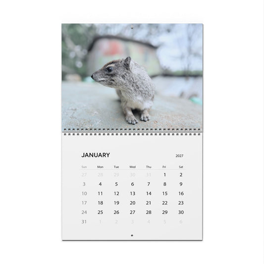 2027 Premium Wall Calendar – Adorable Hyrax Wildlife Photography