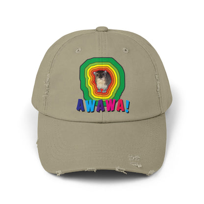 Colorful Hyrax Distressed Cap, Fun Awawa Accessory, Festival Gear, Gift for Hyrax Lovers, Casual Outdoor Hat, Unique Birthday Present