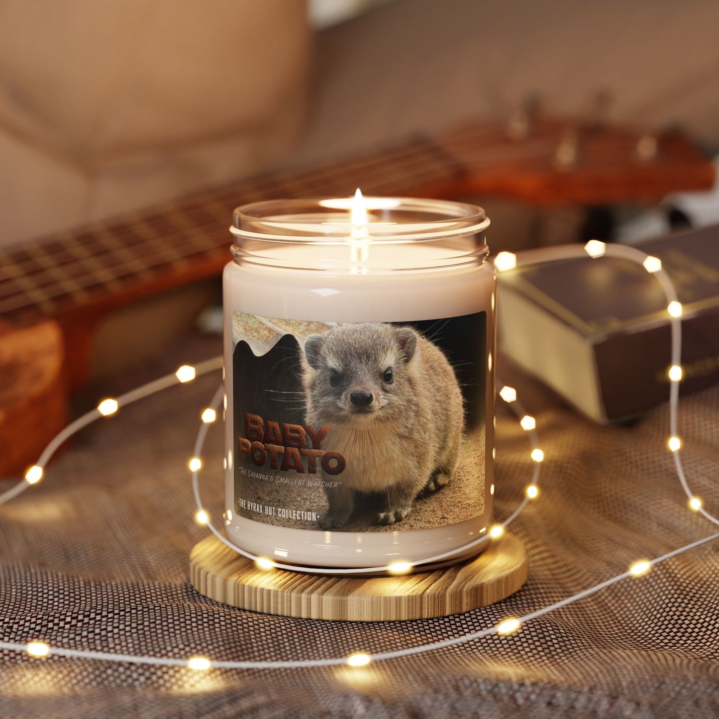 Baby Potato - Scented Soy Candle with Adorable Hyrax Print, Eco-Friendly Gift for Pet Lovers, Home Decor, Relaxation, Birthday