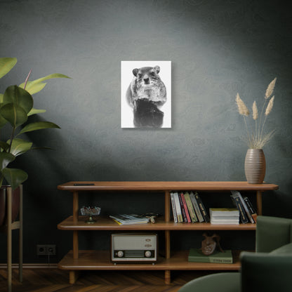 Hyrax Original Photo Black & White Matte Canvas Print - Stretched Wall Art