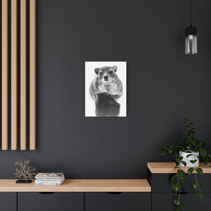 Hyrax Original Photo Black & White Matte Canvas Print - Stretched Wall Art