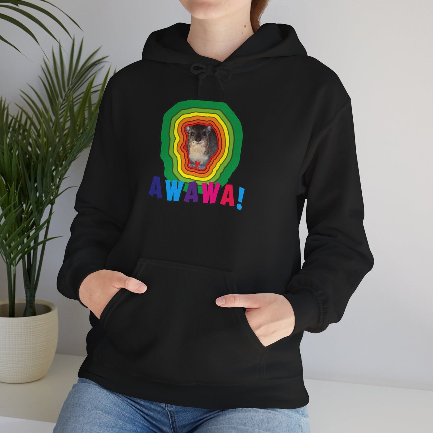 Vibrant Hyrax Hoodie, Cozy Sweatshirt, Gift for Pet Lovers, Fun Casual Wear, Unisex Hooded Sweatshirt