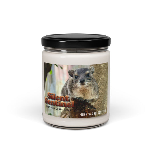 Silent Sentinel - Scented Soy Candle with Adorable Hyrax Print, Eco-Friendly Gift for Pet Lovers, Home Decor, Relaxation, Birthday