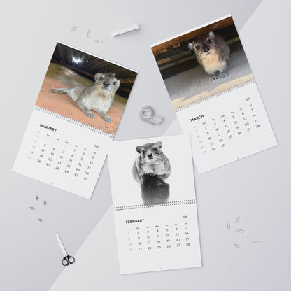 Hyrax Wall Calendar 2026 – Cute Bush Hyrax Monthly Wall Calendar