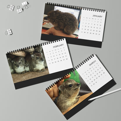Baby Hyrax 2026 Desktop Calendar — Cute Wawa Photos