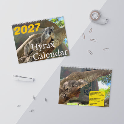 2027 Premium Wall Calendar – Adorable Hyrax Wildlife Photography