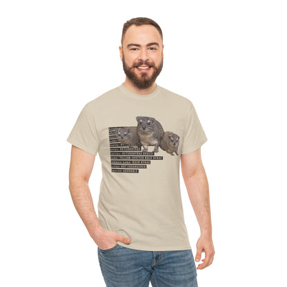 Hyrax Taxonomic Hierarchy  Unisex Heavy Cotton Tee  For The Distinguished Awawa Lover