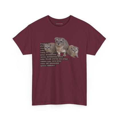 Hyrax Taxonomic Hierarchy  Unisex Heavy Cotton Tee  For The Distinguished Awawa Lover