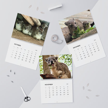 Premium Hyrax Wall Calendar 2026 – Cute Bush Hyrax Monthly Awawall Calendar